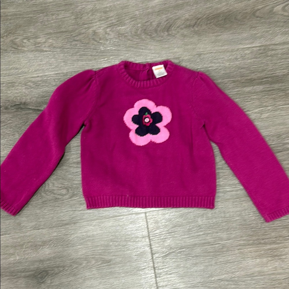 Gymboree Girls' Pink Flower Cotton Sweater